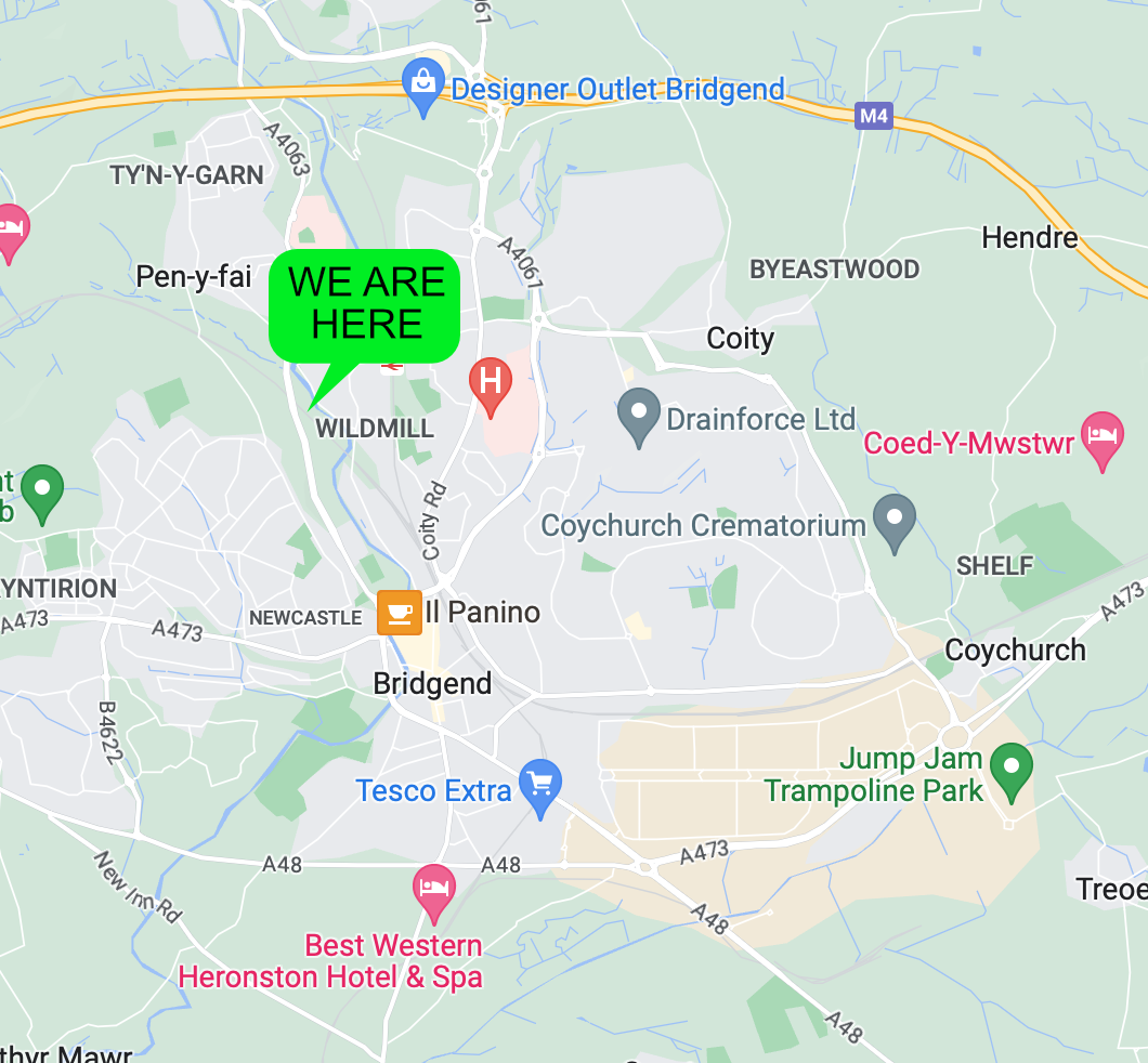 Location of Hotel in Bridgend